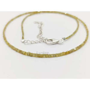 Collier de perles cubiques jaunes naturelles de 2-3 mm, 16 pouces, bijoux étincelants - Product Image 2