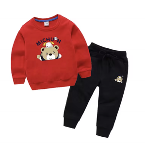 Conjuntos de ropa para niños Conjunto de traje de niño personalizado Niño Dibujos animados Cuello redondo Algodón Manga larga Sudadera Pantalones Traje en conjuntos de ropa para niños - Product Image 4