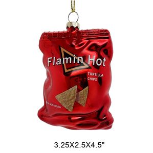 Adornos Navideños de Vidrio Pintados a Mano a Todo Color, Comida Rápida y Bocadillos Gourmet, Decoraciones para Árboles Navideños (Estilo Clásico) - Product Image 1