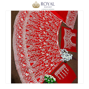 Fabricant en gros vendant des collections de vêtements de mariage de créateurs, vêtements indiens, tissu en filet doux avec des travaux de miroir réels, Lehenga Choli - Product Image 2