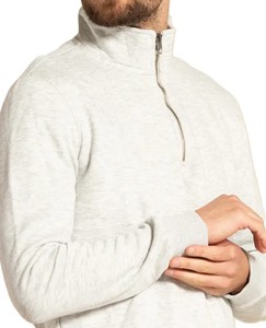 Unisex Streetwear Sweatshirt Customized Your Own Logo Stand Collar With <b>Zip</b> Long Sleeve <b>White</b> Color Athletic Sweatshirt - Product Image 6