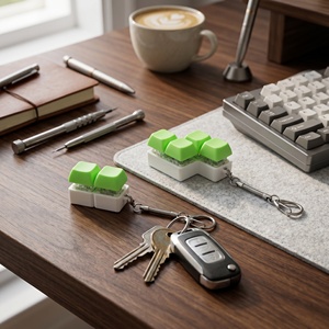 Porte-clés testeur de commutateur mécanique translucide vert lime, jouet anti-stress à clic LED, cadeau de bureau <span class=keywords><strong>pour</strong></span> adultes - Product Image 3