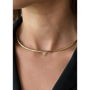 Collier vintage en forme de triangle avec diamants, bijou héritage - Product Image 5