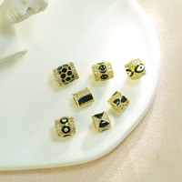 Perles de mode, accessoires de bijouterie, perles plaquées or 14 carats, perles CZ, zircone cubique, accessoires pour femmes, entretoises CZ, petites et féminines