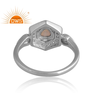 New Trending Sterling <b>Silver</b> Palladium Plated Natural Ethiopian <b>Opal</b> & White Topaz <b>Ring</b> Custom Jewelry For Women Gift For Her - Product Image 2