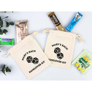 Custom Hangover Kit <b>Bags</b> Organic Cotton Party Recovery Pouch for Bachelorette Survival Screen Printed Clothing and Craft Usage - Product Image 5