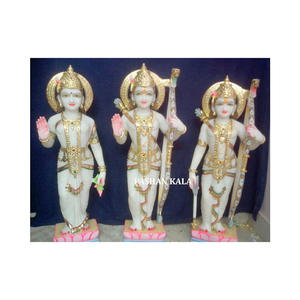 Estatua de mármol blanco de alta calidad hecha a mano para la familia del Señor Rama, exosto exclusivo de Murti indio, estatua de adoración de la cultura india - Product Image 1