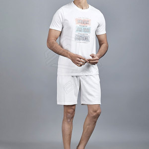 Ensemble short et t-shirt pour homme, été, décontracté, OEM/ODM, haute qualité, 100% coton, respirant, séchage rapide, grandes tailles - Product Image 2