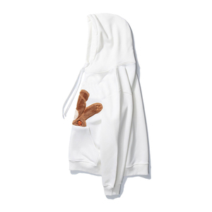 เสื้อสเวตเตอร์ผ้าฟลีซวินเทจสำหรับผู้ชายเสื้อฮู้ดตัดขอบระบายอากาศ - Product Image 3