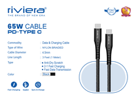 Cable de carga rápida tipo C trenzado de nailon de alta calidad, Cable DE DATOS USB PD de 65W para accesorios de teléfono móvil, Exportación de India