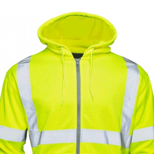 Sweat à capuche haute visibilité avec logo personnalisé, fermeture à glissière avec bande réfléchissante et poches avant, vêtements de sécurité incendie imperméables et respirants - Product Image 5