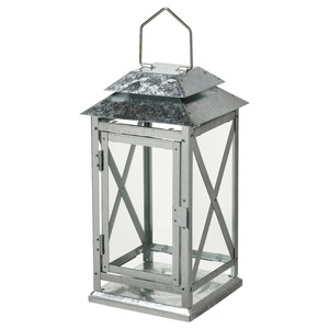 Lanterne marocaine en argent mat avec verre transparent et cadre en fer pour la décoration de balcon de jardin à la maison pour Noël - Product Image 1