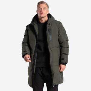 Elegante Chaqueta larga para hombre con diseño ajustado y material resistente al agua para protección contra todo tipo de clima - Product Image 1