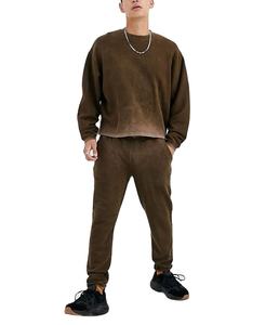 Vente en gros logo personnalisé pantalon de survêtement en éponge français de haute qualité et jogging à capuche survêtement délavé au soleil pour hommes - Product Image 1