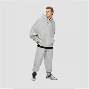 Conjunto Deportivo Informal de 2 Piezas IOTA SPORTS, Sudadera con Capucha Estampada de Poliéster/Algodón, Pantalones Deportivos, Felpa Suave, Antibacteriano y Transpirable - Product Image 2