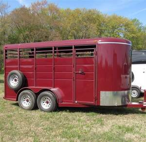 Remorques pour chevaux Calico 2024, 6' x 16' avec une hauteur de carrosserie de 7', remorque pour bétail, charge utile totale de 7000 lb, double essieu, caisse en cage, meilleur prix - Product Image 1