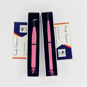 Somofy Enterprises Professional Stainless Steel Lash Tweezers 10mm Length Eyelash Extension Tool Elephant Design Serrated Tip - Product Image 2