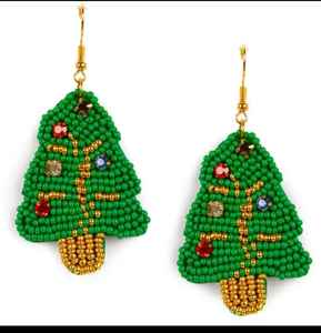 Boucles d'oreilles de Noël Père Noël faites à la main avec crochet en acier inoxydable Boucles d'oreilles de mode pour femmes - Product Image 2