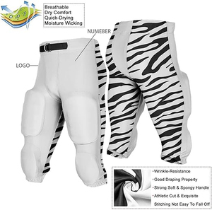 Pantalones de Fútbol Americano con Protección para Adultos y Jóvenes, Pantalones Deportivos de Seguridad, Pantalones de Fútbol Americano Integrados con Protección OEM - Product Image 5