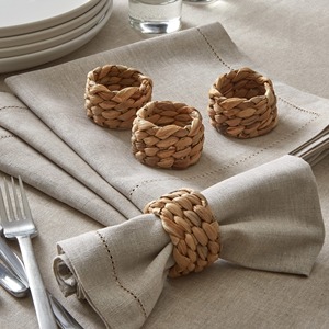 Anneaux de jacinthe d'eau de qualité supérieure pour serviettes de table ensemble de ronds de serviette de style boho décoratifs - Product Image 4