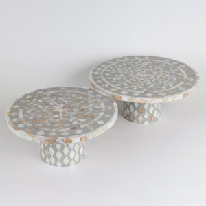 Présentoir de luxe en nacre pour gâteaux MOP incrustation présentoirs pour desserts gastronomiques - Product Image 4
