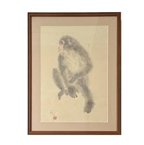 Pintura Tradicional Japonesa Personalizada de Mono Animal 2025, Nihonga, Trabajo Tradicional Japonés con Lápiz, Yukihiko Kurihara - Product Image 1