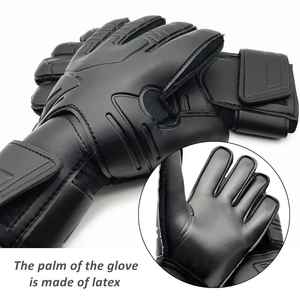 Gants de gardien de but en cuir de qualité supérieure personnalisables coupe personnalisée poignée en latex de football en gros - Product Image 6
