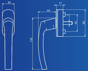 Poignée de fenêtre Milano Acoustic - Product Image 3