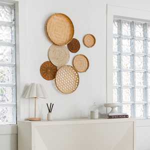 ชุดตะกร้าสานทรงกลมติดผนัง7ใบออกแบบให้มีความตัดกัน - Product Image 6