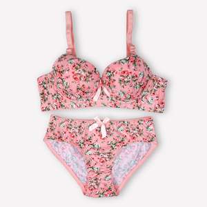 Ensemble rembourré floral importé rose - Product Image 2