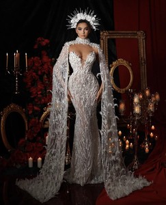 Vestidos de Noche Elegantes de Diseñador, con Cuentas, de Lujo, Formales, Silueta Sirena, Largos hasta el Suelo, Transpirables, Sostenibles, Hechos a Mano, Tallas Grandes - Product Image 1