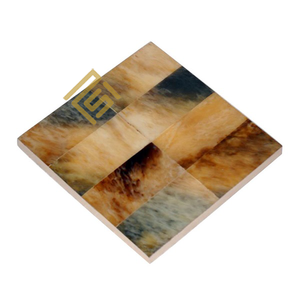 Posavasos de cerámica de alta calidad, diseño de hueso de cuerno cuadrado único, tapa de resina de madera, decoración clásica para el hogar, superventas - Product Image 4