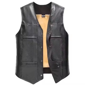 Ropa de moda 2025 Chalecos de cuero Transpirable Personalizado Buena calidad Diseño superior Hombres Chaleco de cuero - Product Image 1