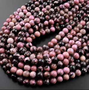 Collar de Cristal Natural, Cuentas de Rodonita Lisas, Joyería de Piedra Roja Pulida, Hilo Suelto de Piedras Preciosas al por Mayor para Sanación - Product Image 5