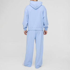 OEM/ODM de moda de gran tamaño Sudadera con capucha y apilados Joggers conjunto 100% algodón personalizado impreso Logo cálido chándal para los hombres - Product Image 5