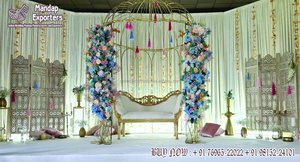 Telón de fondo de jaula de tema de jardín para decoración de compromiso estilo de jaula al aire libre telón de fondo de Metal para boda jaula de Metal dorado para escenario de boda - Product Image 2