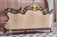 953 #   Ensemble de meubles de salon de style européen, cadre en bois massif, sculpté à la main, cuir véritable, durable, pour hôtel/villa
