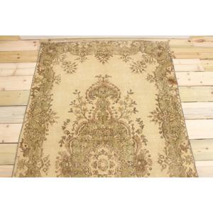 Tapis turc 3,8x7,2 pieds, tapis en laine vintage à motifs floraux marron - Product Image 3