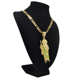 Gold Plated Religious <strong>St</strong> <strong>Jude</strong> Pendant with Diamond Hip Hop Brass Jewelry Accessory for Christian <strong>Gifts</strong> - Product Image 2