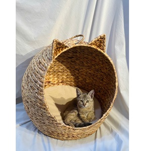 Panier de rangement pliable en rotin artisanal multifonctionnel pour chat, nouvelle arrivée, durable, éco-responsable, pour le style et le confort - Product Image 3