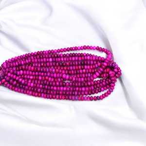 Raspberry Pink Candy Opal Smooth Rondelle Beads 7mm a 10mm Strand de piedras preciosas sueltas para la fabricación de joyas Suministro a granel Venta al por mayor India - Product Image 3