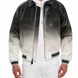 All-Season Varsity Chaqueta de vuelo de cuero real Multi-Color American Bomber Style Plus Size Impermeable para tallas de temporada de invierno - Product Image 6