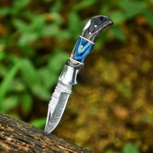 Navaja Plegable de Acero de Damasco, Alta Dureza, Mango de Madera de Palisandro, Cuchillo de Camping, Herramienta de Supervivencia DIY OEM - Product Image 6