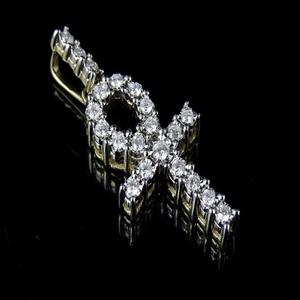 Colgante de diamante de alta calidad para uso diario personalizado Unisex tenis Ankh Cross VVS Moissanite para hombres y mujeres - Product Image 1