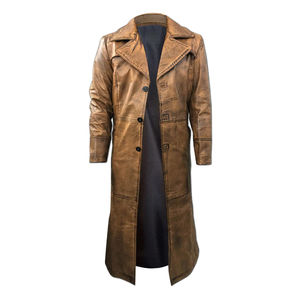 เสื้อโค้ทผู้ชายหนังแกะแท้สีน้ำตาล ปี 2025 กันน้ำ บุด้วยขนเป็ด SKY HIGH INTERNATIONAL - Product Image 1