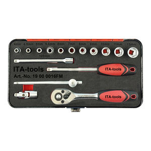 Jeu d'outils pour embouts à douille OEM 1/4 pouces 16 pièces avec cliquet 72T et accessoires Taiwan Supply - Product Image 2