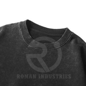 Sweat-shirt en éponge française de style design haut de gamme Streetwear sweat-shirt à col rond surdimensionné délavé à l'acide - Product Image 5