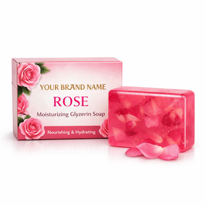 สบู่กลีเซอรีนบำรุงผิวผสมสารสกัดจากกุหลาบธรรมชาติ ขายส่งจำนวนมาก สบู่อาบน้ำให้ความชุ่มชื้นล้ำลึก รับผลิตแบบ OEM และฉลากส่วนตัว - Product Image 1