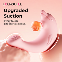 Vibrateur intelligent professionnel à cinq fonctions avec aspiration, vibration, chauffage, étanche, 9 modes, nervuré, application Dolphin, suceur