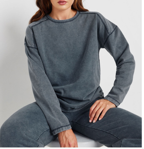 Personalizado Unisex 100 algodón lavado ácido de gran tamaño más tamaño pulóver sudaderas con capucha estampado bordado Logo para hombres mujeres sudadera - Product Image 3